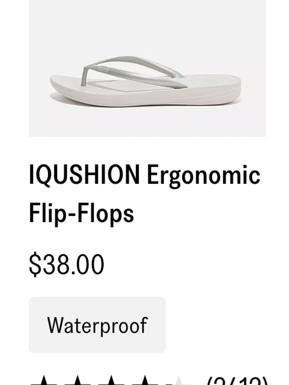 IQUSHION Ergonomic Flip-Flops — Light Gray Women's Sandals